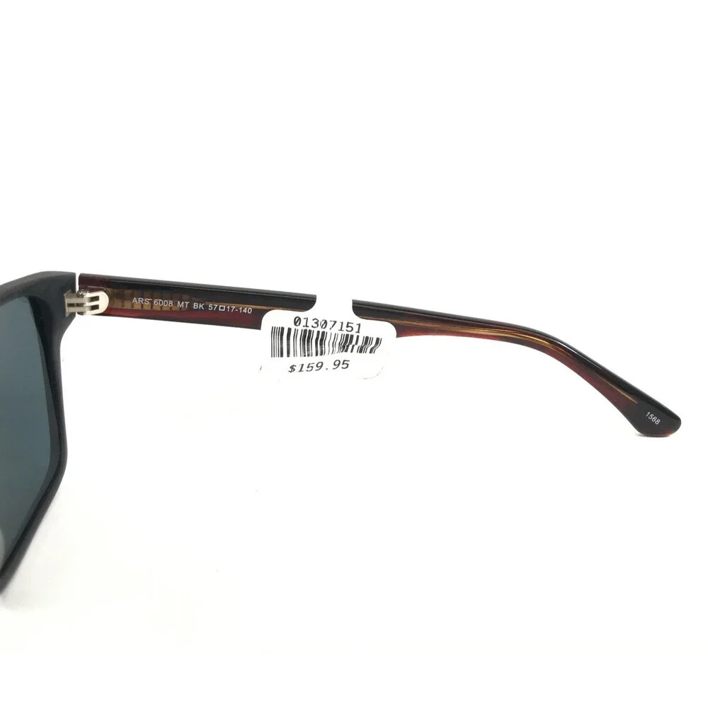 Alberto Romani Sunglasses ARS6008 MT BK Matte Black Brown Woodgrain Gray Lenses